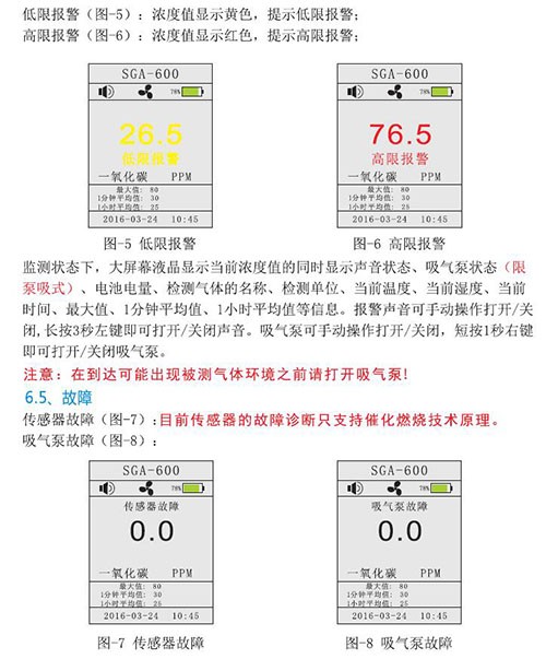 四合一氣體檢測儀操作說明